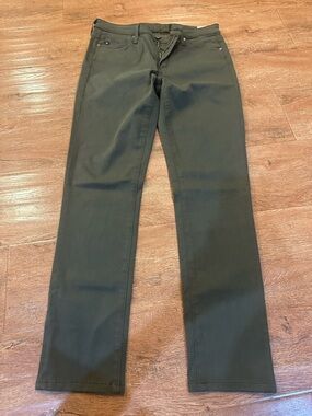 Olive Green jeans with Zip Fly